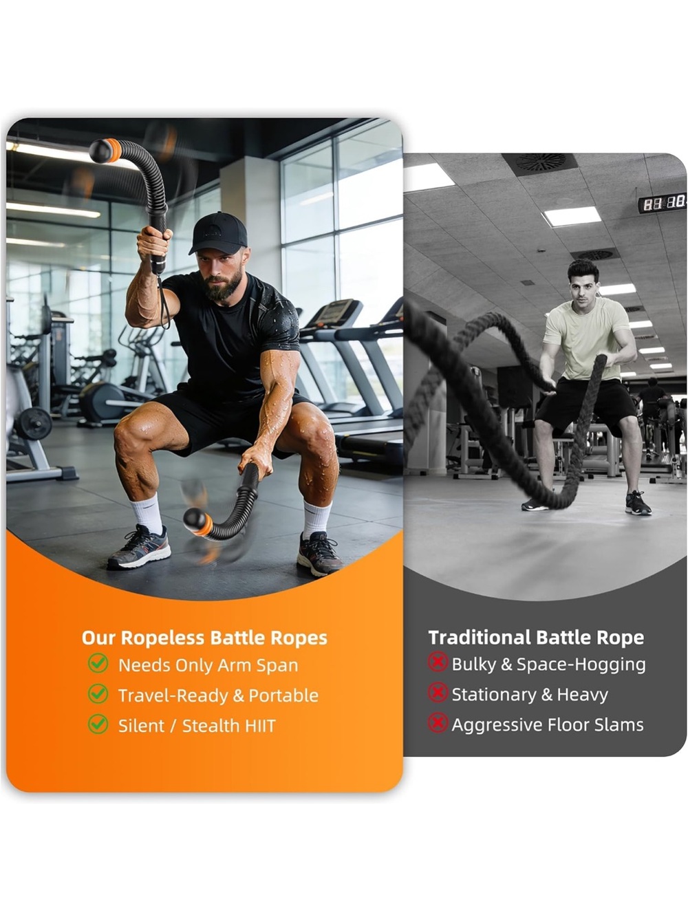 Weighted Ropeless Battle Ropes-Black - Picture 4 of 7